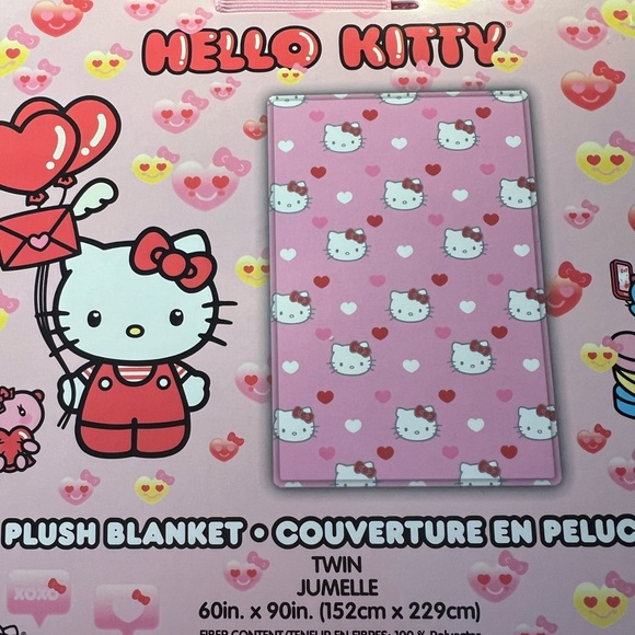 Brand new Hello Kitty valentines blanket!! Twin size - Picture 3 of 3
